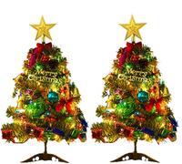 Mini Christmas Tree,Christmas Tree Package,With Lights And Decorations,Easy To Assemble And Take Down,Suitable For Decorating Christmas Homes, Schools, And Companies, LJJY-KK