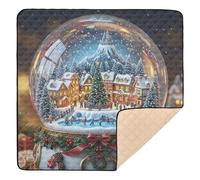 Mini Christmas World in Snow Globe - Alfombrilla antideslizante grande para gimnasio y actividades para interiores y exteriores, ligera, para bebés, niños pequeños, 50 x 50 pulgadas