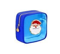 Mini Christmas Zipper Pouches, Christmas Clear Pouches, Cosmetic Bags for Toiletries Organizer, Cute Bags for Women, Friends, Stocking Stuffers (Blue 2)