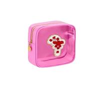 Mini Christmas Zipper Pouches, Christmas Clear Pouches, Cosmetic Bags for Toiletries Organizer, Cute Bags for Women, Friends, Stocking Stuffers (Pink)