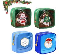 Mini Christmas Zipper Pouches, Christmas Clear Pouches, Xmas Zipper Cosmetic Preppy Thing, for Women Gift (E)