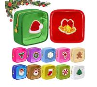 Mini Christmas Zipper Pouches, Christmas Clear Pouches, Xmas Zipper Cosmetic Preppy Thing, for Women Gift (12PCS)