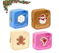 Mini Christmas Zipper Pouches, Christmas Clear Pouches, Xmas Zipper Cosmetic Preppy Thing, for Women Gift (A)