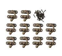 Mini cierre de caja madera color bronce antiguo con tornillo fijación, juego 40 unidades. Cantidad orificios for gancho derecho (cada juego): 4 Para Caja