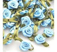 Mini cinta de rosas, 300 unidades, lazos de satén de 15 mm, apliques de costura, adornos de boda (color 1)
