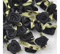 Mini cinta de rosas, 300 unidades, lazos de satén de 15 mm, apliques de costura, adornos de boda (color 3)