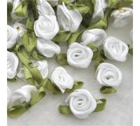 Mini cinta de rosas, 300 unidades, lazos de satén de 15 mm, apliques de costura, adornos de boda (color 4)