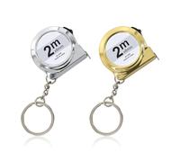 Mini cinta métrica, 2 cintas métricas pequeñas con llavero, cinta métrica retráctil de acero, herramienta de medición portátil de tamaño de bolsillo con bloqueo deslizante, regla de tracción para