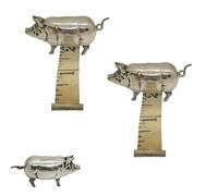 Mini cinta métrica de cerdo de inspiración antigua, cinta métrica suave de metal vintage con forma de cerdo para costura y manualidades, un bonito regalo vintage para mamás, abuelas (2Pcs)