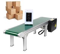 Mini cinta transportadora, transportador eléctrico de carga de PVC de 100 cm, velocidad de 0-30 m/min, capacidad de carga de 20-25 kg, ideal para almacenes, laboratorios, procesamiento de alimentos
