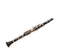 Mini Clarinete Modelo Instrumento Musical Miniatura Decoración De Escritorio Modelos De Exhibición Ornamento Con Caja De Cuero Negro + Soporte musical instrumento Miniatura