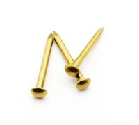 Mini clavos de cabeza redonda de cobre puro dorado, 1,2~2,8mm, 8-50mm, for muebles, bisagra, joyero, tambor(50pcs 2x25mm)