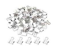 Mini clips de carpeta, clip de papel, abrazaderas de papel pequeñas de 15 mm, paquete de 100 clips de oficina de tamaño micro para hogar, escuela y negocios (blanco)