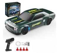 Mini coche de deriva a control remoto a escala 1/43 con luces LED, control proporcional completo de alta velocidad 4WD Drifting para carreras y exhibición en interiores y exteriores, regalo para