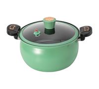 Mini cocinera a presión 8L calefacción rápida sin palanca con asas de bloqueo y ver a través de la tapa para la inducción de las estufas eléctricas al estilo de calabaza, verde