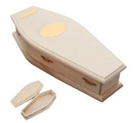 Mini Coffin, Furnishings, 6.89x3.07x1.46 Inches Unfinished Decorative Miniature Furniture, Wood Coffin Model for Displays, Bookshelf Cabinet Spooky, Haunted Scenes