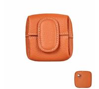 Mini Coin Purse,Solid Color Leather Coin Purse Keychain,Credit Card ID Key Headset Lipstick Organizer,for Daily Carry or Travel (Orange)
