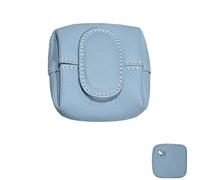 Mini Coin Purse,Solid Color Leather Coin Purse Keychain,Credit Card ID Key Headset Lipstick Organizer,for Daily Carry or Travel (Blue)