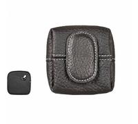 Mini Coin Purse,Top Grain Leather Small Wallet,Women Solid Color Keys Earphone Storage Bag,Change Pouch for Daily Use (Black)