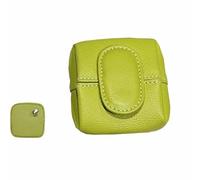 Mini Coin Purse,Top Grain Leather Small Wallet,Women Solid Color Keys Earphone Storage Bag,Change Pouch for Daily Use (Green)