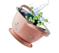 Mini colador de acero inoxidable, escurridor duradero y resistente a la corrosión con agujeros de drenaje perforados y asas laterales ergonómicas. Colador para pasta, verduras y frutas, 15 cm de