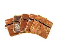 Mini colgante de cobre cuadrado coreano con borlas, bolsa de embalaje de joyas, bolsa de dinero estilo chino, monedero de lona, bolsa de maquillaje para lápiz labial, K, Decoración