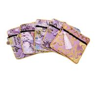Mini colgante de cobre cuadrado coreano con borlas, bolsa de embalaje de joyas, bolsa de dinero estilo chino, monedero de lona, bolsa de maquillaje para lápiz labial, Q, Decoración