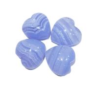 Mini Collar De Accesorios De Bricolaje Tallado A Mano Con Corazón De Piedra De Cristal De Ágata De Encaje Azul Natural Como Regalo,Mini Tamaño 15 Mm,5PCS