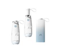 Mini Color Degradado Paraguas Plegable de Viaje con Mango Telescópico Oculto Incorporado,Ligero Umbrella de Bolsillo para Mujer Niños,6 Varillas,Portátil Compacto,Protección UV,Sol Lluvia