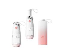 Mini Color Degradado Paraguas Plegable de Viaje con Mango Telescópico Oculto Incorporado,Ligero Umbrella de Bolsillo para Mujer Niños,6 Varillas,Portátil Compacto,Protección UV,Sol Lluvia