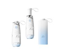 Mini Color Degradado Paraguas Plegable de Viaje con Mango Telescópico Oculto Incorporado,Ligero Umbrella de Bolsillo para Mujer Niños,6 Varillas,Portátil Compacto,Protección UV,Sol Lluvia