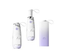 Mini Color Degradado Paraguas Plegable de Viaje con Mango Telescópico Oculto Incorporado,Ligero Umbrella de Bolsillo para Mujer Niños,6 Varillas,Portátil Compacto,Protección UV,Sol Lluvia