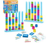 Mini Color Stack Challenge,Set de 2 Juego de Apilamiento de Colores,Juego de apilar y ordenar Colores Cara a Cara con 50 desafíos,Juegos familiares ideales para que jueguen juntos niños y adultos