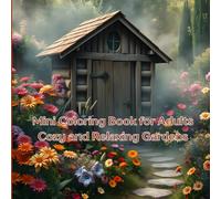 Mini Coloring Book for Adults Cozy and Relaxing Gardens: 7" by 7" 50 Images