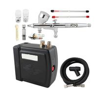 Mini compresor de aerógrafo 12 V for decoración uñas, pastel, 3 puntas, kit doble acción