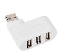 Mini concentrador adaptador divisor giratorio, puertos USB 2.0 para PC, portátil, lo mejor para multitarea y mayor productividad (blanco)