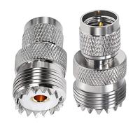 Mini Conector coaxial UHF a UHF TUOLNK Mini UHF Macho a UHF PL259 Adaptador coaxial Hembra para Radio CB 2 uds