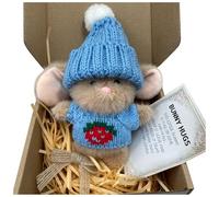 Mini conejito abrazo lindo regalo de Pascua, mini conejo en una caja, juguete suave de conejo de Pascua de 18 cm, muñeca de peluche hecha a mano, muñecas de conejo de bolsillo de felpa, conejos