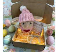 Mini conejito abrazo lindo regalo de Pascua, mini conejo en una caja, juguete suave de conejo de Pascua de 18 cm, muñeca de peluche hecha a mano, muñecas de conejo de bolsillo de felpa, conejos