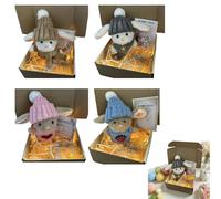 Mini conejito abrazo lindo regalo de Pascua, mini conejo en una caja, juguete suave de conejo de Pascua de 18 cm, muñeca de peluche hecha a mano, muñecas de conejo de bolsillo de felpa, conejos