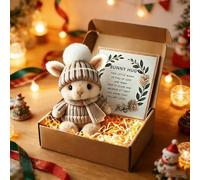 Mini conejito hecho a mano, bonito regalo de Pascua, 2026, nuevo conejo de peluche suave, mini conejito en caja con tarjeta, cesta de Pascua para mujer, hombre para cumpleaños, día de la madre, día de