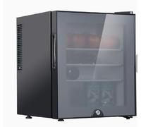 Mini Congelador Vertical Compacto 30L, Eficiente y Silencioso (28dB) para Oficina, Residencia, Apartamento, Diseño de Mesa, Negro Elegante, Opciones de Puerta Múltiples - Puerta de Espuma o Cristal