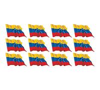 Mini conjunto de banderas que sopla - 50x31mm - autoadhesivo - Venezuela - Autoadhesivas - tatuajes de la bandera - para el coche, Oficina y Hogar - 12 piezas