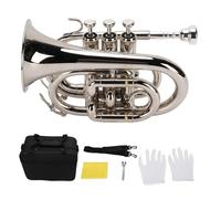 Mini Conjunto de Trompetas BB, Soldadura de Iones Estables, Teclas Ergonómicas, Tono Rico, Trompeta de Bolsillo de Latón, Instrumento de Viento, Tamaño Compacto, Descarga Rápida