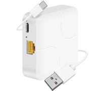 Mini conmutador Gigabit Ethernet, divisor Ethernet RJ45 LAN 1 a 2, adaptador Ethernet con cable de alimentación USB, extensor Ethernet RJ45 para cable de Internet [2 dispositivos de red simultánea]