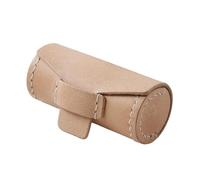 Mini contenedor de lápiz labial de cuero sintético funda reutilizable protector de bálsamo labial cartera para bolso albaricoque