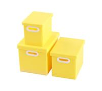 Mini contenedores de Almacenamiento para Casas de muñecas, Paquete de 3 Mini Cajas de plástico con Asas, Organizador en Miniatura para Accesorios de Casas de muñecas y escenas de Bricolaje.