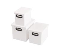 Mini contenedores de Almacenamiento para Casas de muñecas, Paquete de 3 Mini Cajas de plástico con Asas, Organizador en Miniatura para Accesorios de Casas de muñecas y escenas de Bricolaje.