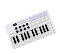 Mini Controlador De Teclado USB Con 25 Teclas Sensibles A La Velocidad 8 Almohadillas Retroiluminadas RGB 8 Perillas Piano Electrónico Portatil (Color : 01)