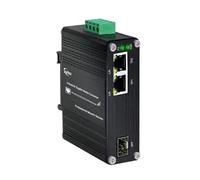 Mini convertidor industrial de fibra SFP a Ethernet de 1.25 G soporta instalación de riel DIN, 1 interruptor de fibra de 2 puertos Gigabit 100/1000Base-X a 2 interruptores de fibra Gigabit RJ45
